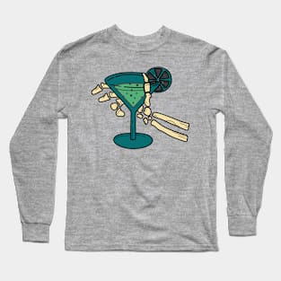 cocktail served to a skeleton hand Long Sleeve T-Shirt